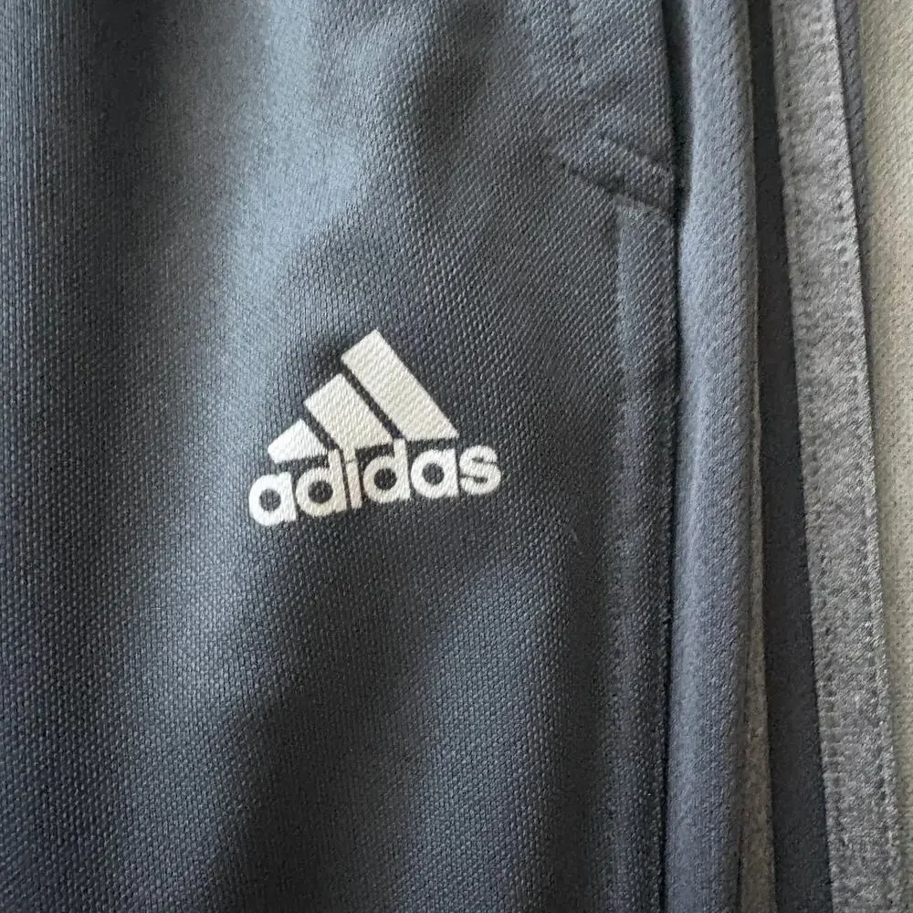 Adidas 3-Stripes Track Pants Size L Black Gray Athletic Joggers Athlesiure